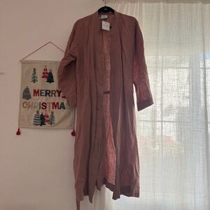 Parachute Women's Linen Robe in Clay